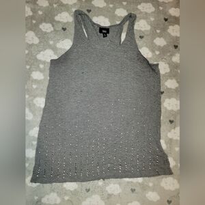 Mossimo Supply Co Gray Ribbed Sleeveless Tank Top